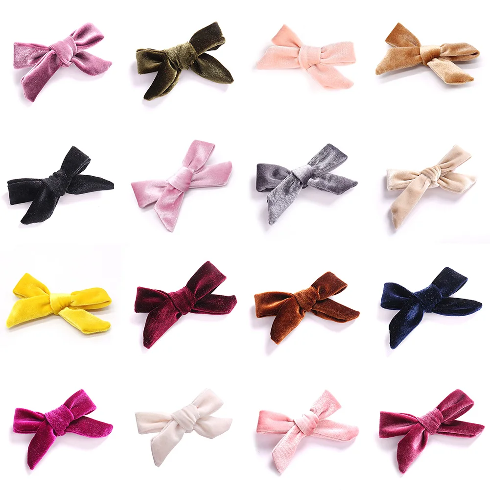 1pc Kids Velvet Bows Clip Hairpinss For Women  Autumn and Winter, Schoolgirls Hair Accessories Lovely Bow Hair Barrettes