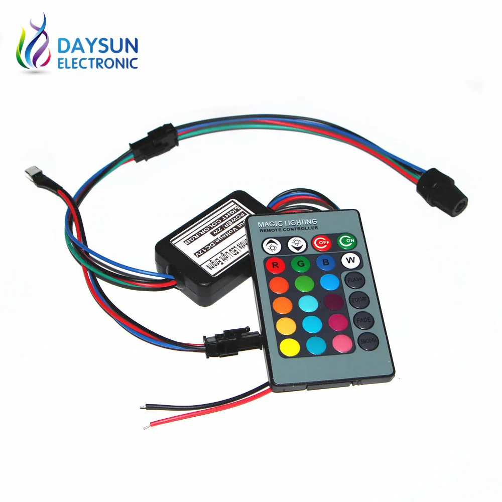 New RGB Optic Fiber Light Source 1PCS/2PCS/4PCS Light Heads DC12V Car Optic Fiber Light Holder 1.5mm to 6mm Cable with Remote