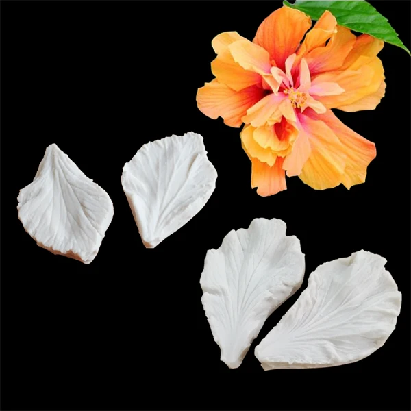 Hibiscus Flower Flower Veiners Silicone Molds Fondant Gumpaste Resin Clay Cake Decorating Tools,Sugarcraft  Cutters CS275