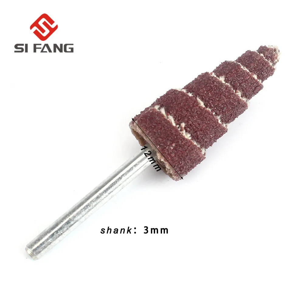 10/30/50Pcs Cone Shape Mounted Point Grinding Head Sandpaper Flap Sanding Wheel 320# With 1/8\