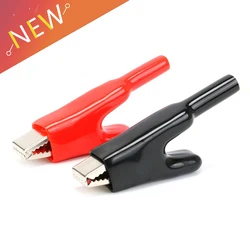 2 PCS Sheathed Alligator Clips Electrical DIY Test Leads Alligator Double-Ended Crocodile Clips Roach Electrical Jumper Wire
