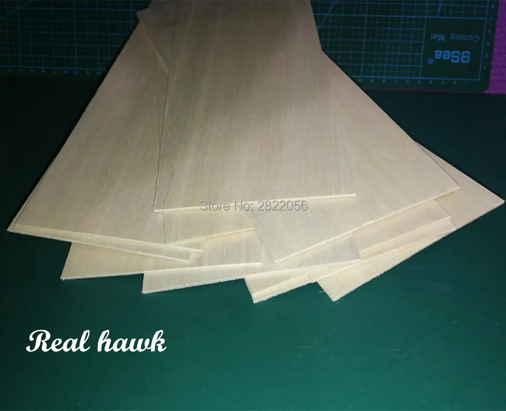 Hojas de madera de Balsa para barco teledirigido, hojas de madera de 330x100x0,75/1/1.5/2/2.5/3/4/5mm AAA + modelo DIY