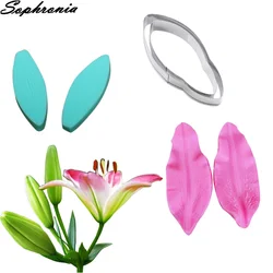 Flower Lily Petal Veiner Silicone Mold Fondant Cake Decorating Tools Chocolate Gumpaste,Sugarcraft Fondant Mold Clay Forms CS203