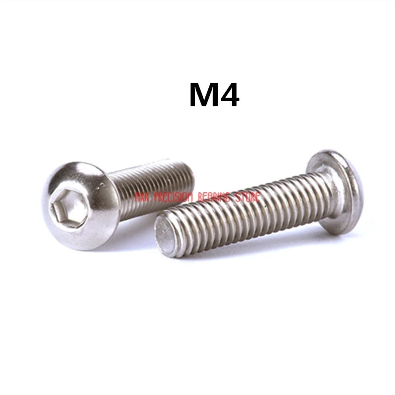 Parafusos M4 Bolt Стандартная кнопка головка винт Sus304 нержавеющая сталь M4 *(5/6/8/10/12/14/16/18/20/25/30/25 ~ 80) мм