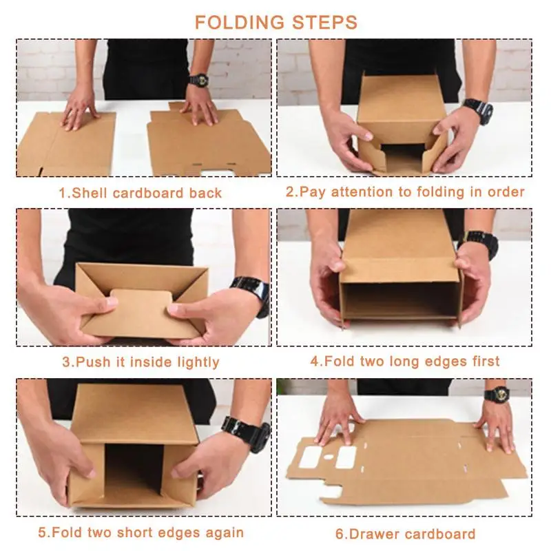 Folding Shoes Storage Box Stackable Shoes Drawer Box Sneaker Organizer Eco-Friendly Foldable Kraft Carton Shoebox Container