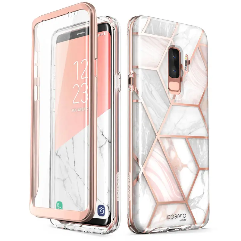 Cover For Samsung Galaxy S9 Case i-Blason Cosmo Full-Body Glitter Marble Bumper Protective Cover with Built-in Screen Protector