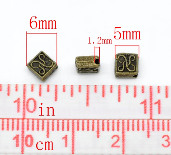 DoreenBeads 120 Bronze Tone Square Spacer Beads 5x5mm (B14666), yiwu