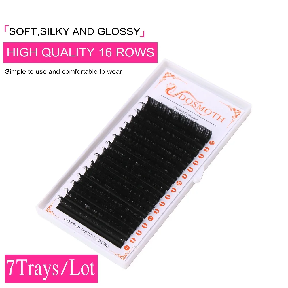 7 trays 16rows/case individual mink eyelash extensions supples False fake eyelash extension individual lashes false eyelashes