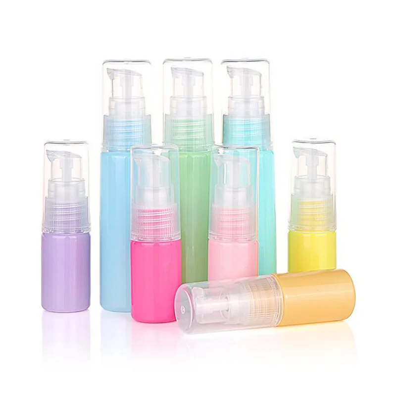 

50pcs/lot Empty 10ml 30ml Cosmetic Bottle Plastic Refillable Portable Travel Cream Container For Lotion Shampoo