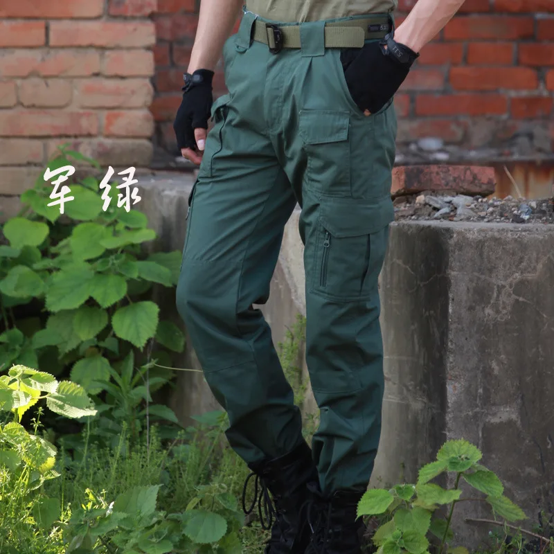 Fan Field  Training Cargo Pants Men Climbing Multi Pocket Trousers Outdoor Hiking Overalls