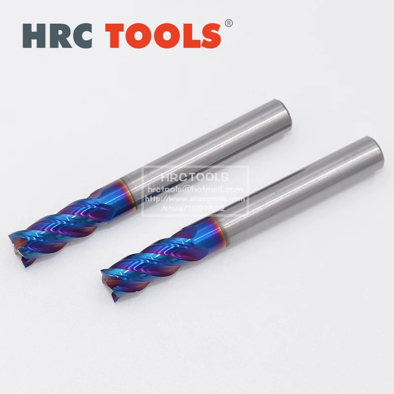 Flat End mill Material Cabide HRC65 4 Four Flutes 4 6 8 10mm Metal CNC Milling Cutter for Machining