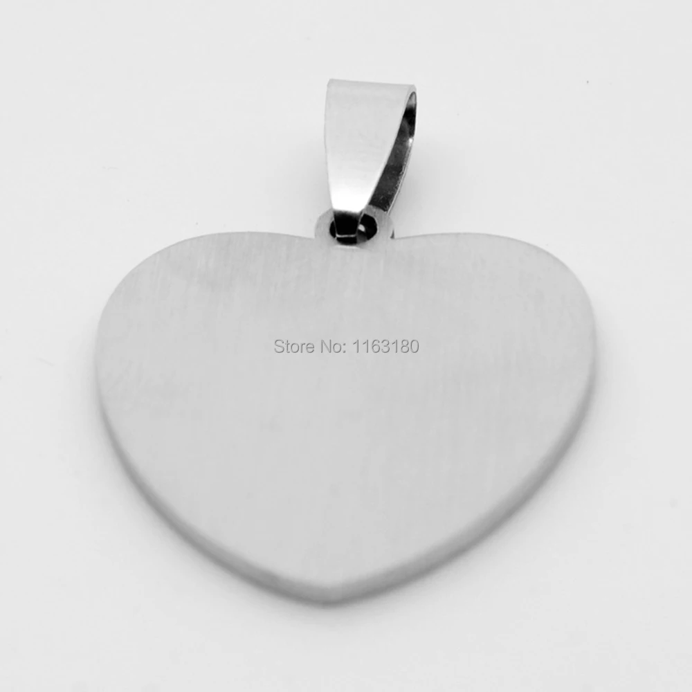 

200pcs/lot Personalized Stainless steel Engraved Name Photo Cute Heart Blank Dog Tag Charm Pendant ID Tag