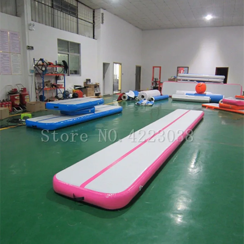 HIBADOU 11x1x0.2m Air Track Floor Tumbling Tappetino da palestra Airtrack Tappetino fitness Pavimentazione Gonfiabile Tappetino da ginnastica Pompa di aria elettrica