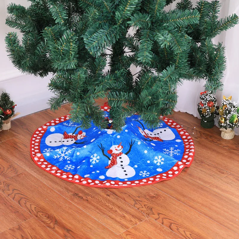 80cm White Snowman Style Christmas Trees Skirt Xmas Chrismas Winter Decoration 2018 for Home Tree Alfombra Para Arbol De Navidad