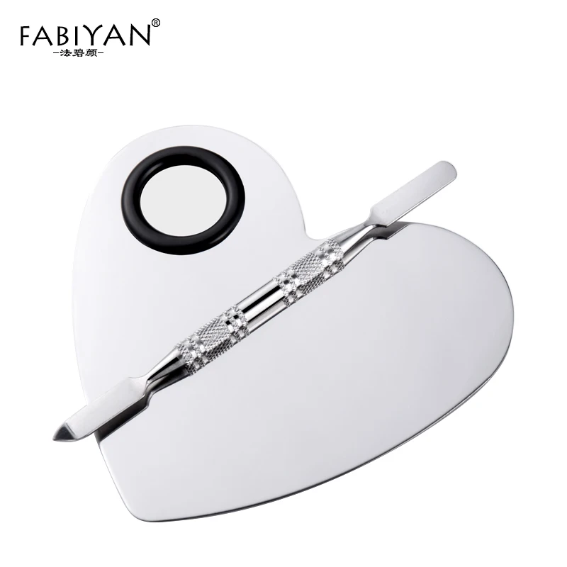 Heart Stainless Steel Palette Spatula Cosmetic Makeup Cream Foundation Eye Shadow Mixing Gel Polish Nail Art Tool Set Hands-free