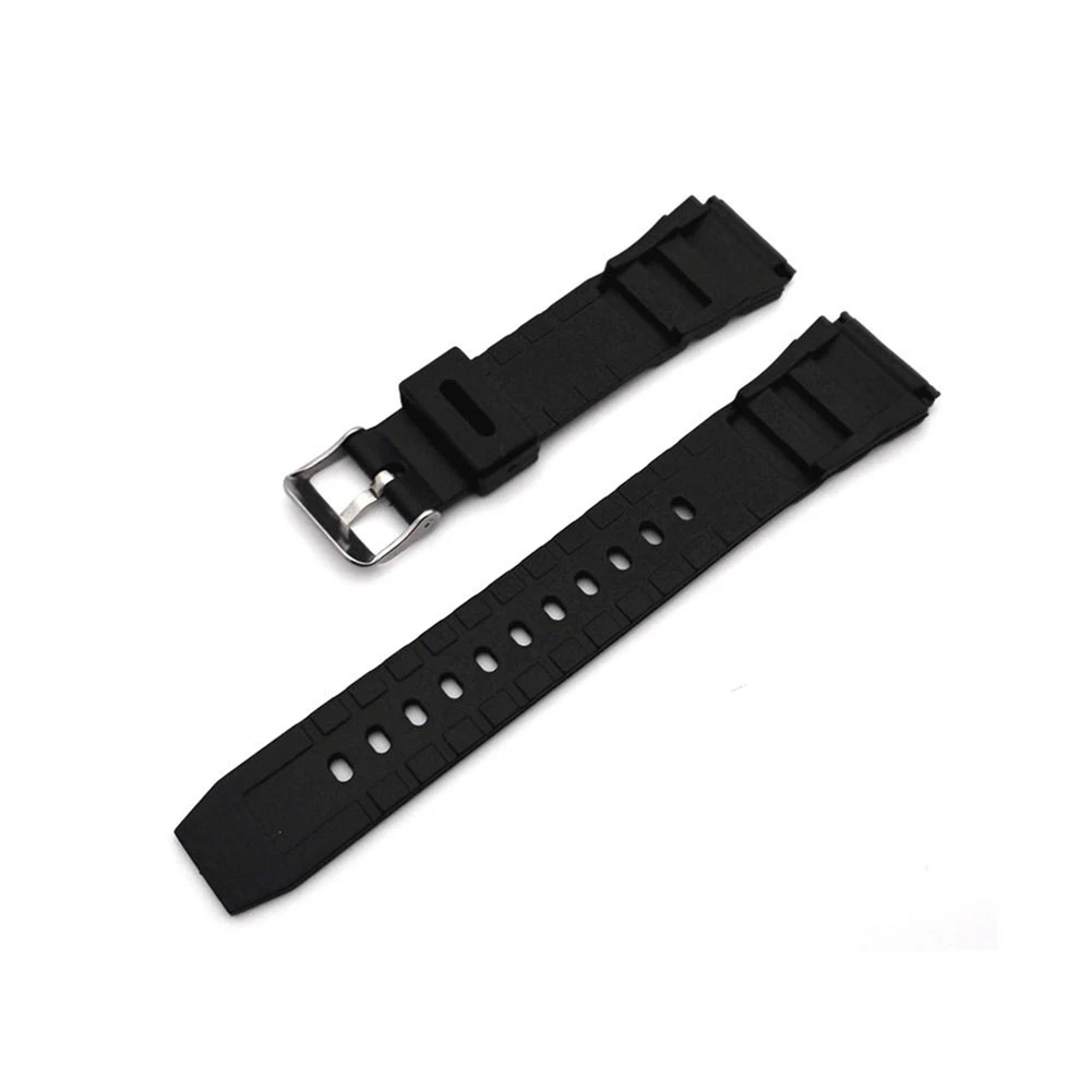 18-22mm Men Black Silicone Rubber Waterproof Sport Wrist Watch Band Strap new