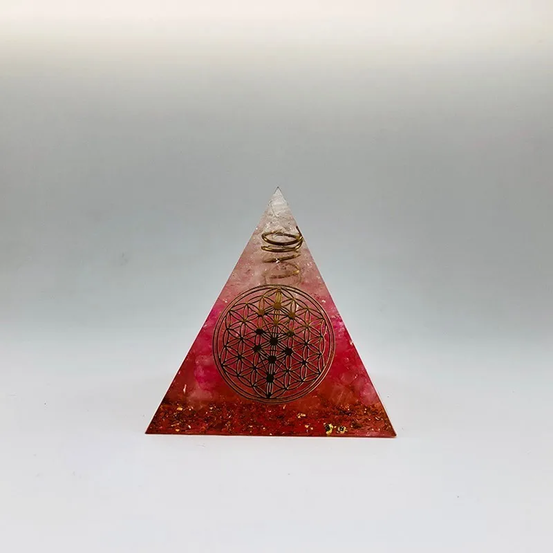 Halo Energy Converter 5-6cm Orgonite Pyramid, symbolizing love brings good luck resin decoration craft orgone