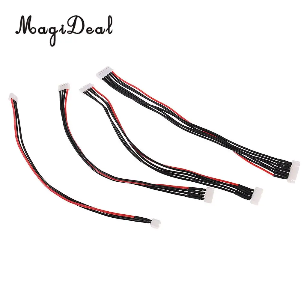 MagiDeal 4Pcs/Lot 2S 3S 4S 6S 20cm Lipo Balance Wire Extension Lipo Charger Adapter Cable Lead Cord for RC Battery Charger