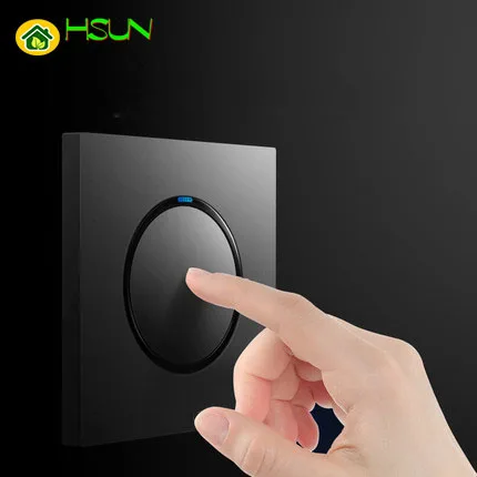 

86 Type 1 2 3 4 Gang 1 2 Way Light Pressure Switch Modern Grey Wall Switch with Led lights Household 16A Socket