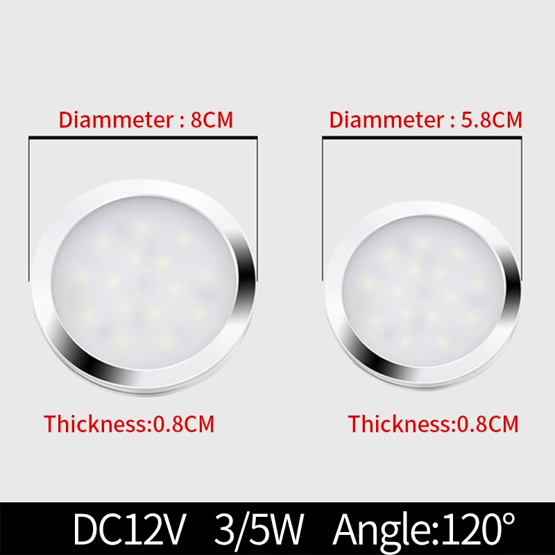 초박형 LED 캐비닛 미니 스포트라이트, 보석 디스플레이, 무료 천공, 천장 장착, 실내 DC12V, 소형 다운라이트, 5W, 3W