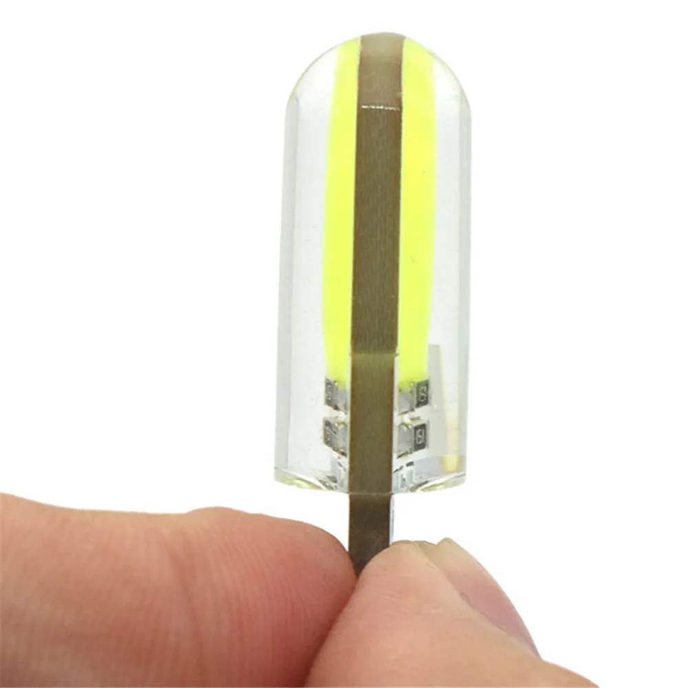 Silicone Gel COB LED Car Light 12V T10 W5W Wedge Side Parking Reading Bulb Signal Lamp Clearance Light 12 SMD chips