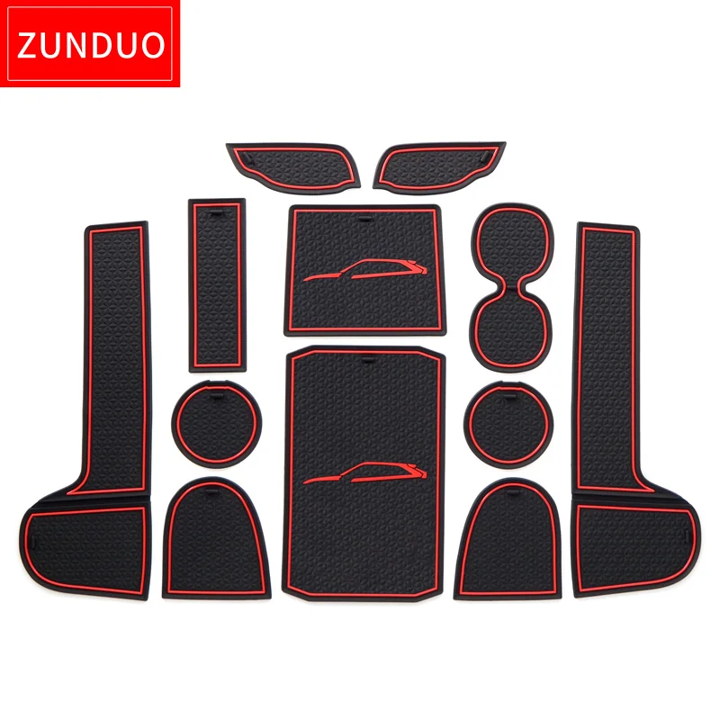 ZUNDUO for Mitsubishi ECLIPSE CROSS Anti-Slip Gate Slot Cup Pad Automotive Cup Holders Rubber Door Mat Non-Slip Mats Accessories