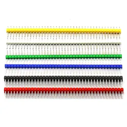 10pcs/lot 2.54mm 40 Pin 1x40 Single Row Male Breakable Pin Header Connector Strip & Jumper Blocks for Arduino 6 Colorful