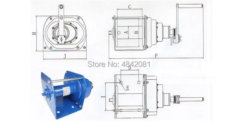 0.5T/1T/2T/3Ton Manual winch Boat truck auto self-locking hand manual Galvanized steel winch hand tool lifting sling