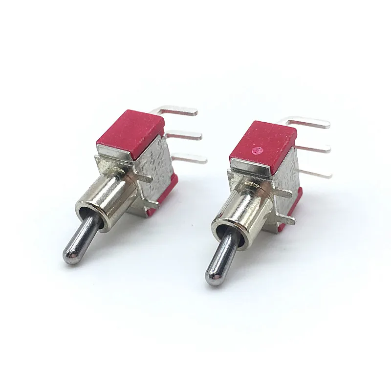 2pcs T8019 Toggle  Switch 3 feet Pin 2 Gear Position ON ON Rocker Switch 3A250V 5A 125V T80-T 6mm