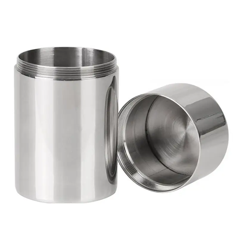 Thick Portable 304 Stainless Steel Sealed Storage Jar Small Tea Coffee Beans Container Travel Home Stainless Steel Storage Can