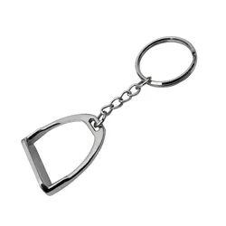 Llavero con estribo plateado de poni de caballo, llavero de Metal, adorno colgante para hombres y mujeres, accesorios de decoración para bolso de mano