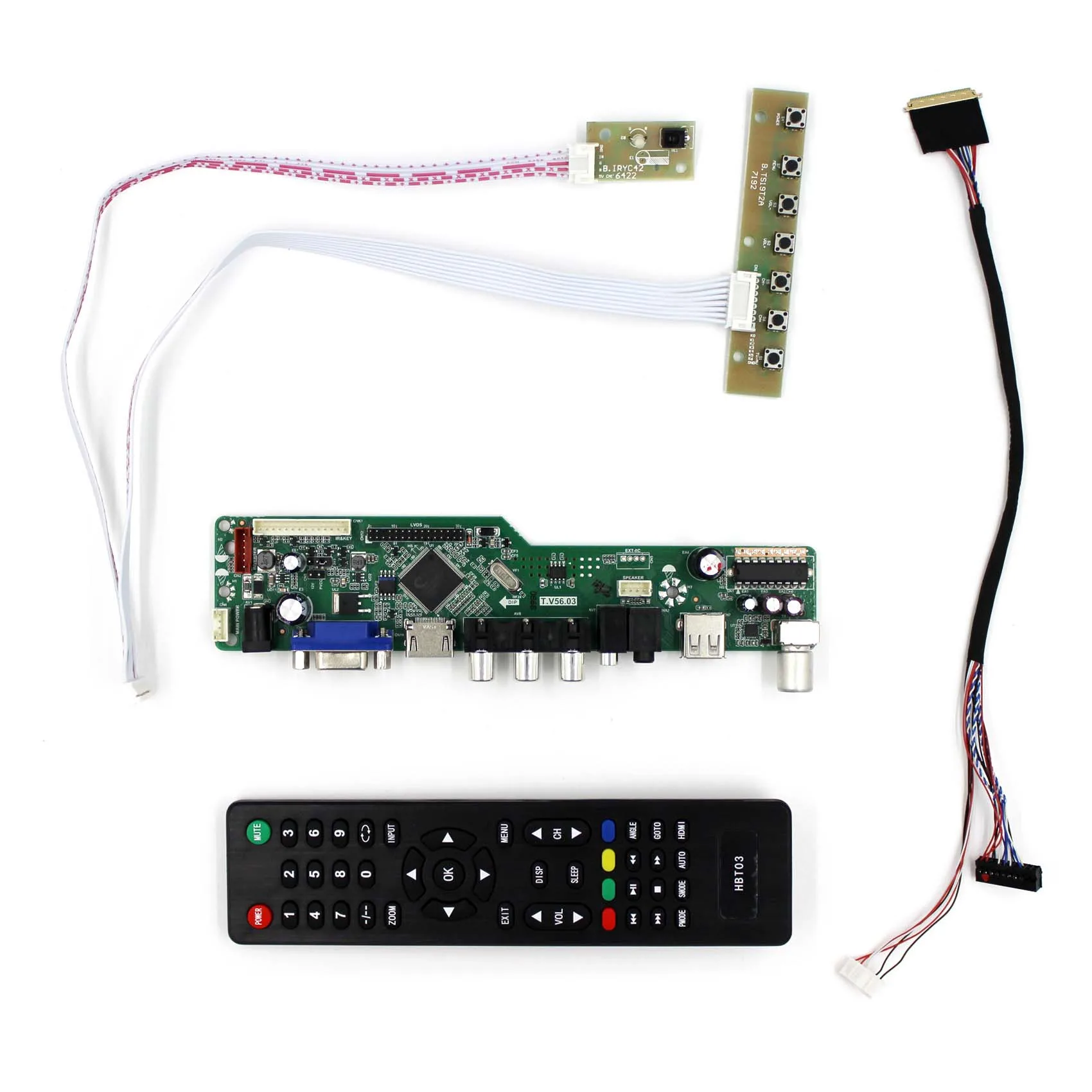 HD MI VGA AV USB RF LCD Controller Board T.V56.03 work for 10.1inch 1280x800: M101NWWB R0 M101NWWB R3 M101NWWB R6