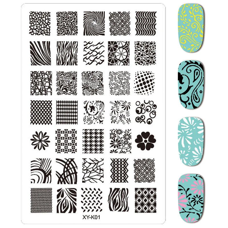 Kimcci 30PCS*XY-K Nail Stamping Plates Lace Flower Animal Plastic Nail Art Manicure Templates Stencils Salon Beauty Polish Tool