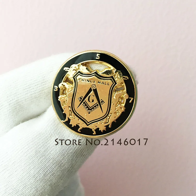 Freemasonry Souvenir Badges Free Masons Metal Masonic Lapel Pin Square and Compass G Pins Brooch PRINCE HALL Badge Craft Gifts