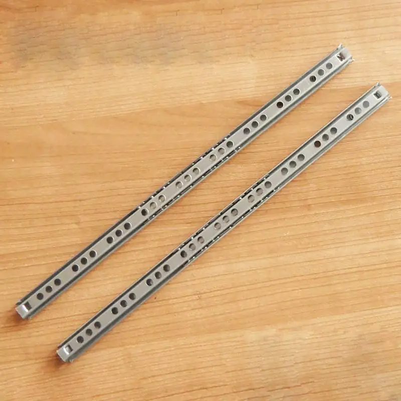 Micro Guide steel Ball 2 Sections 17 Wide Steel Ball 2 Fold Ball Slide Cabinets Drawer Steel Ball 182/246/278/342/406mm #1029