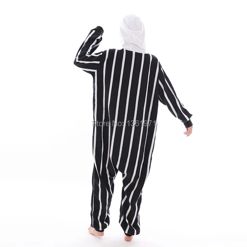 HKSNG الشتاء الكبار الهيكل العظمي نيسيي Kigurumi منامة الجمجمة الكرتون تأثيري الحيوان Homewear زي للحزب بذلة