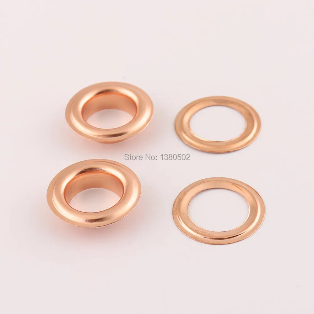 100pcs/lot 20mm Outer  Grommets Eyelets with Washer Metal Rose Gold color Eyelet For Scrapbook Garment Bag Backpack Accessories