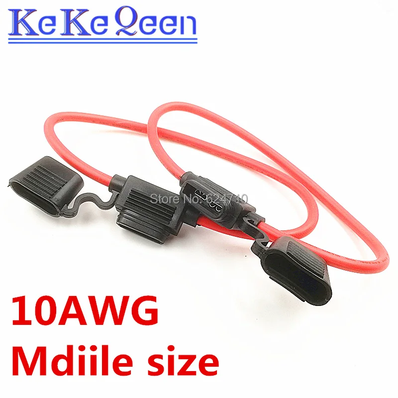 5Pcs/Lot  10 12 14 16 18 AWG Medium Car Fuse Holder Water-resistant Waterproof Automotive With Cover Inline Auto