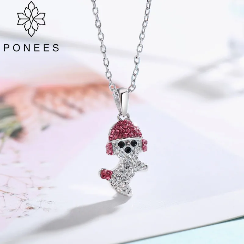 PONEES Dog Statement Necklace Austria Crystal Chihuahua Westie Pet Dog Puppy Pendant Necklace For Women