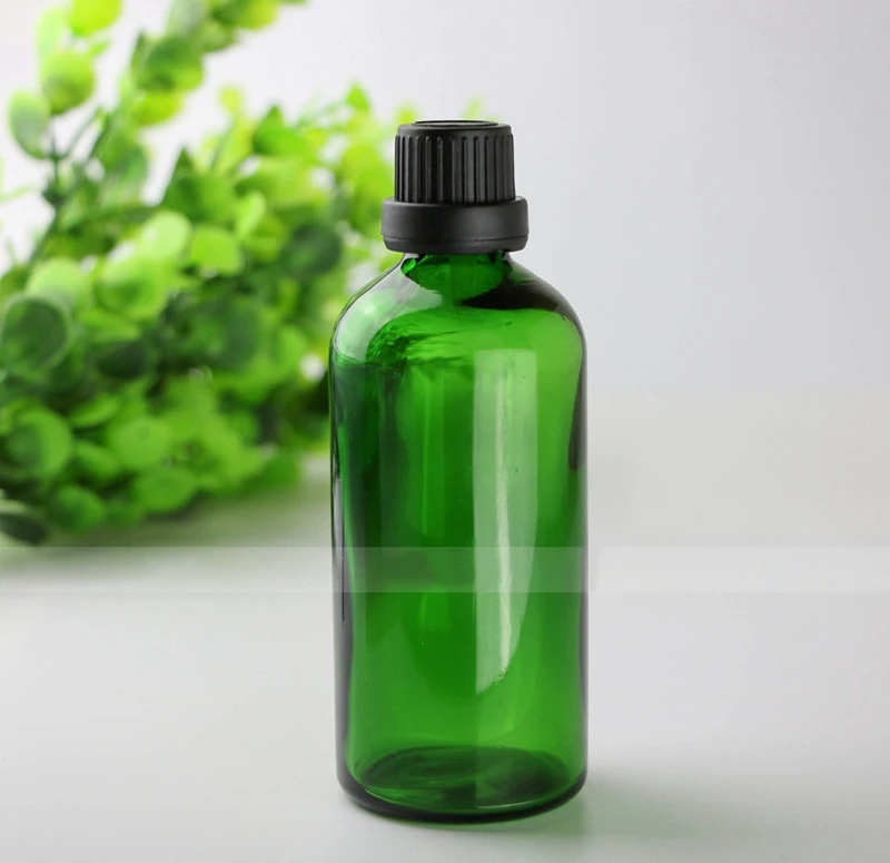 Green Glass Bottles With Dropper 100ml Essential oil Aromatherapy Cosmetic Containers Glass Bottle 100 ml In Stock