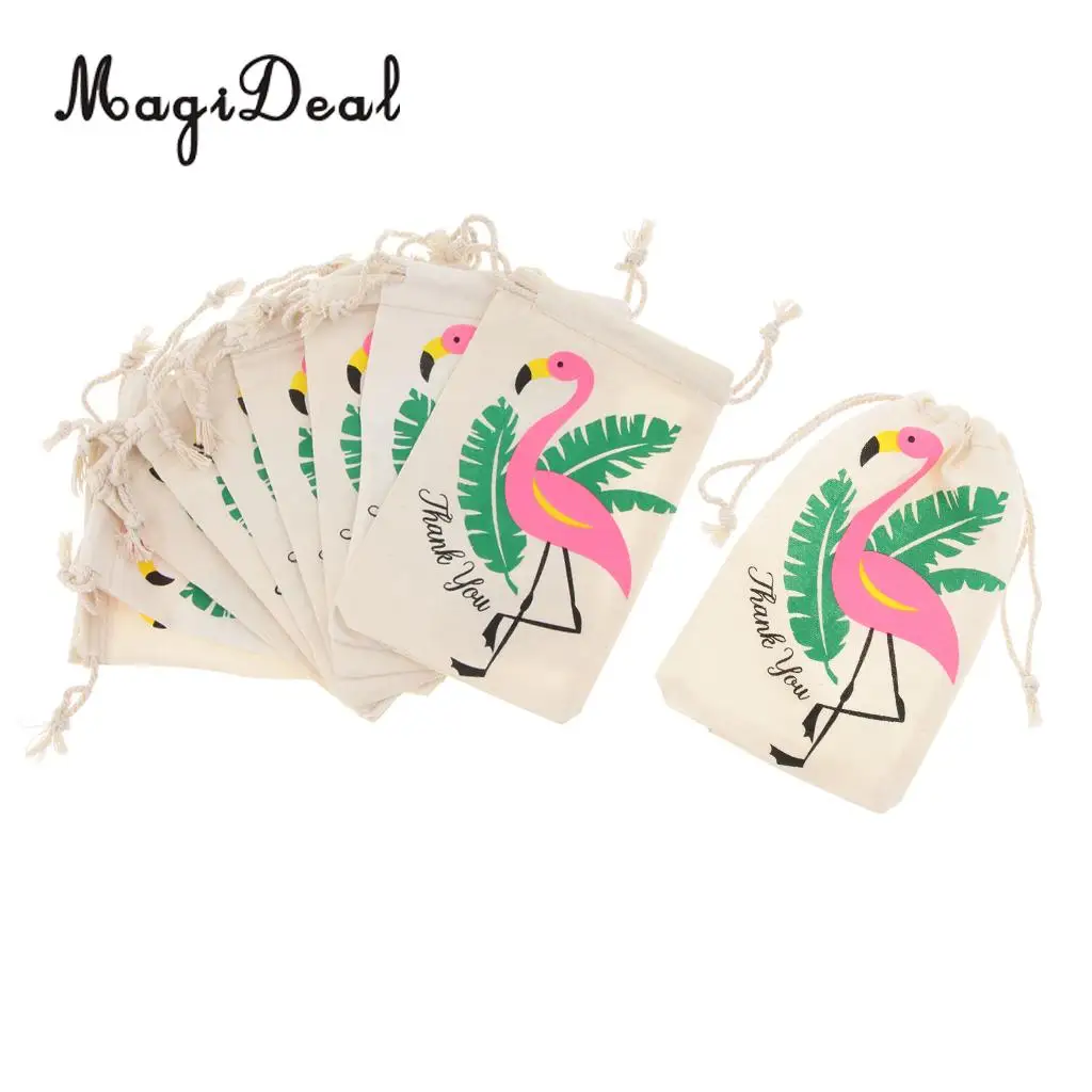 10 pezzi Flamingo Candy Bag Candy Packaging sacchetti regalo per Flamingo Summer Birthday Wedding Party Packaging Supplies