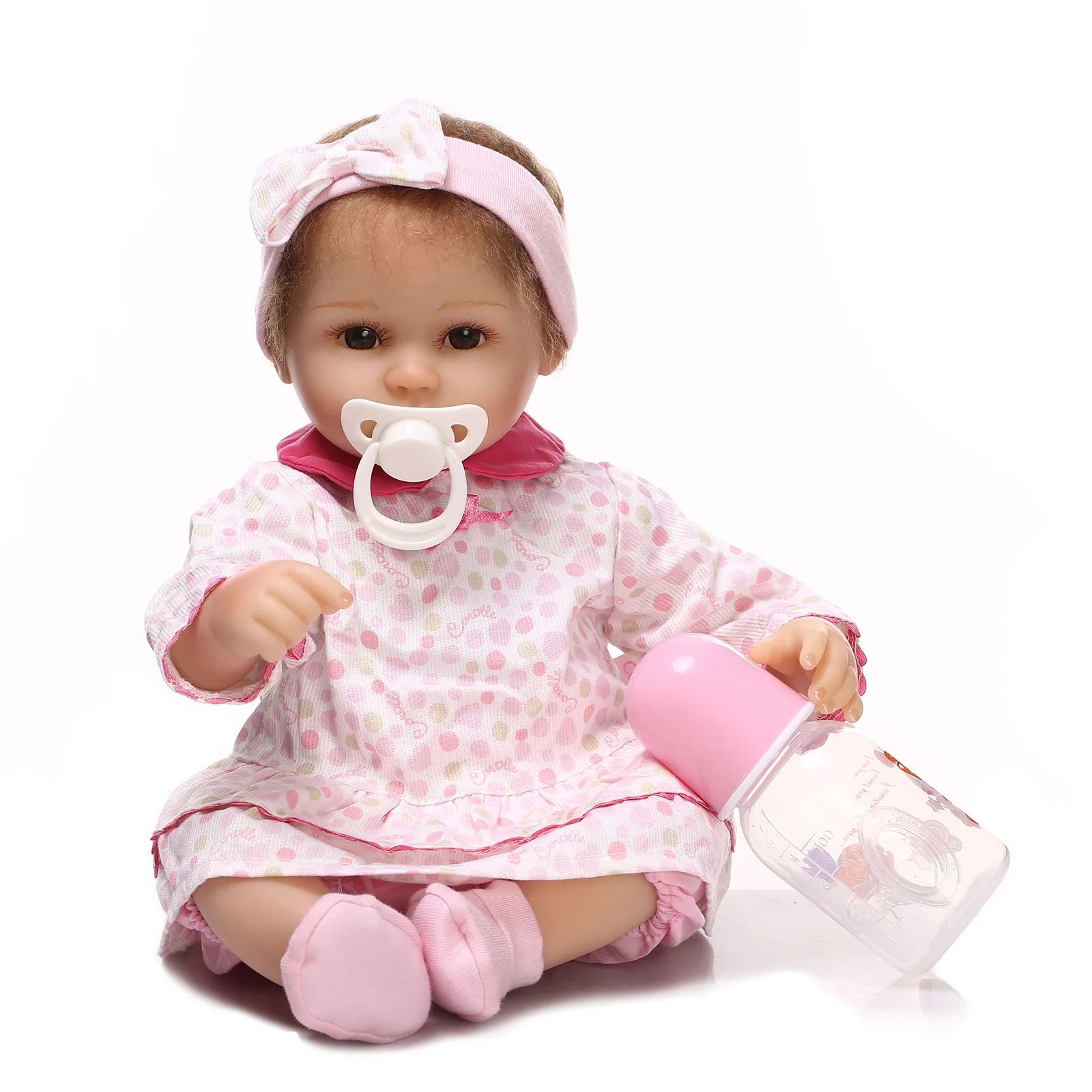 40cm Soft Silica gel Doll Reborn Baby Appease Doll Lifelike Babies play play house toy for Children's Christmas Birthday Gift