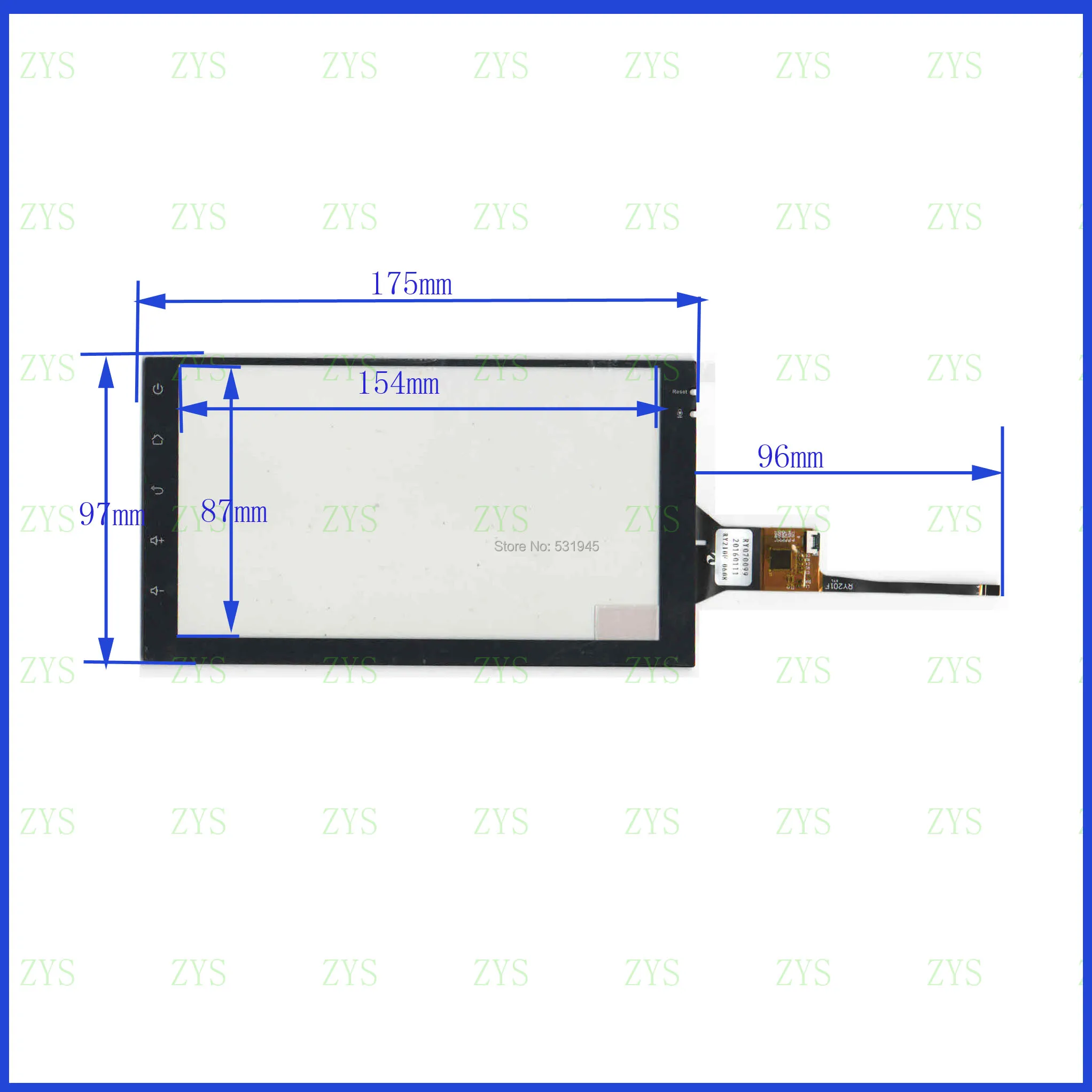 ZhiYuSun 175*100 New 7Inch CapacitiveTouch Screen 175mm*100mmcompatible compatible HST105T25 R14392