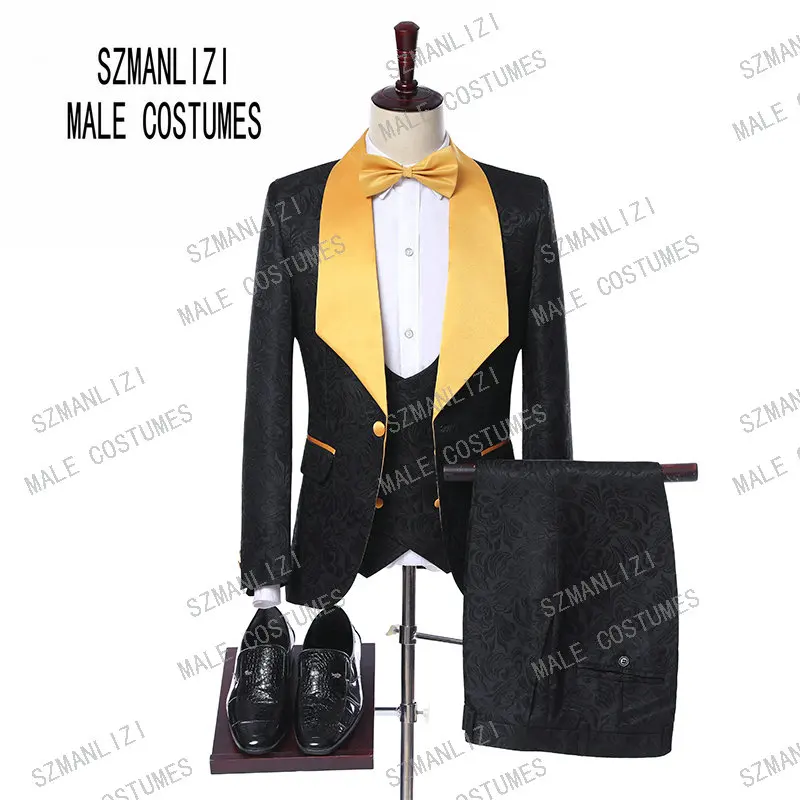 

New Arrival 2019 Groomsmen Formal Groom Party Suit Terno Slim Fit Mens Tuxedo Blazer Wedding Suits For Men Bridegroom 3 Pieces