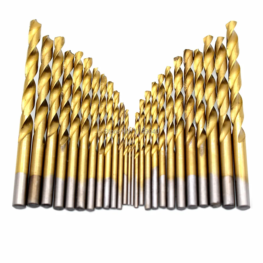 26pcs High Speed Steel Drill Bit 1.5mm to 6.5mm Titanium Twist Drill Bits Tools Set for Plastic Wood Metal Drilling Hole Cutter