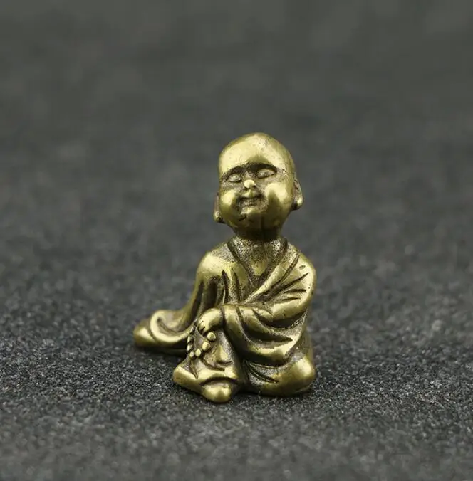 Collection Chinese Brass Carved Small Monk Buddha Statue Exquisite Small  Statues