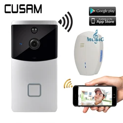 ICSee-Campainha de Vídeo Intercom Sem Fio, Câmera HD 720P, Campainha Inteligente, Áudio Bidirecional, Visão Noturna, Sensor de Movimento, Wi-Fi