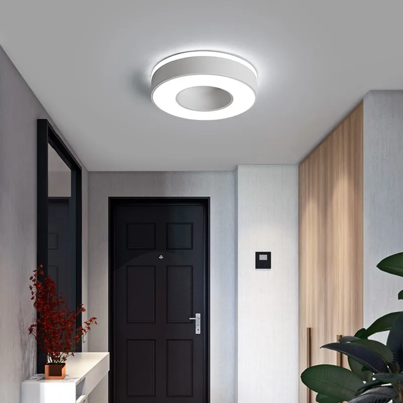 Nieuwe Design Led Plafondlamp Gang Kunstgalerie Decoratie Front Balkon Lamp Veranda Wit Zwart Lamparas De Techo Plafondlamp