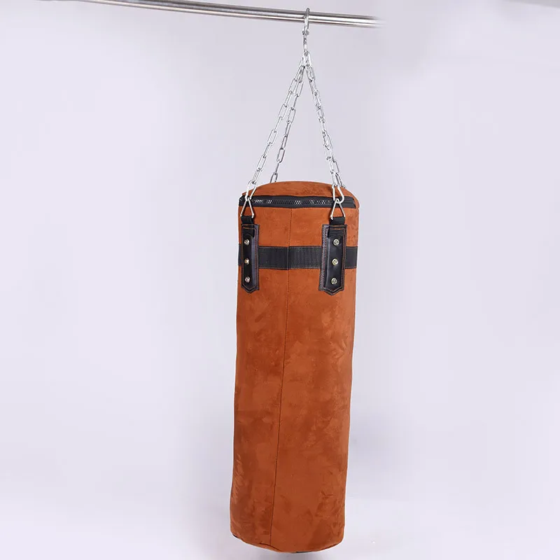 80/90/100/120 cm PU Sandbag High Quality Punching Bag Kicking Train Sand Pear Bag Leather Suede Boxing Bag Indoor Sport Earthbag