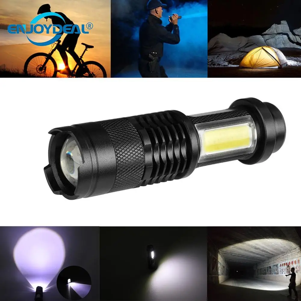Enjoydeal 3800lumens cob lanterna led ultra brilhante zoomable mini lanterna tocha foco luz para acampamento ciclismo iluminação